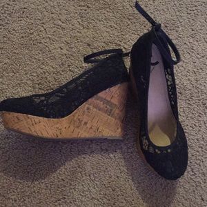 Black Lace Wedges